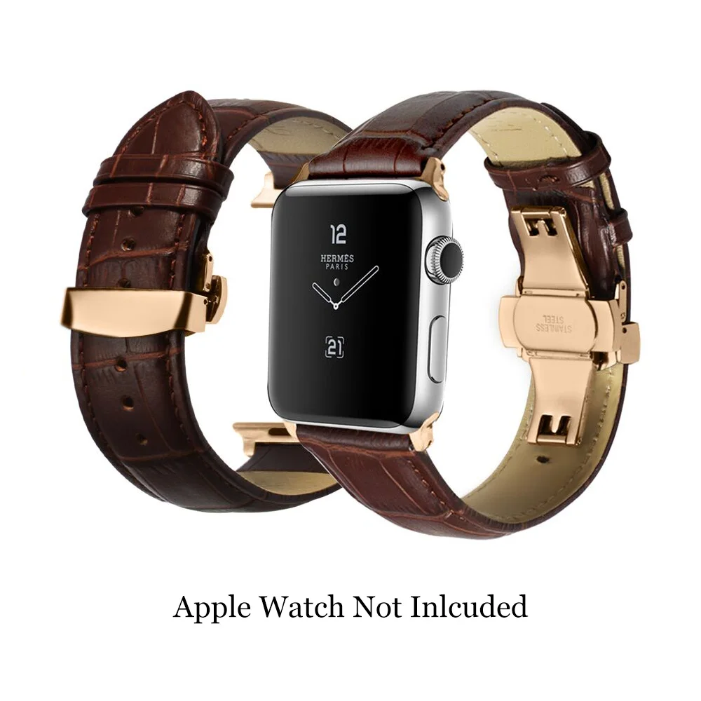 Браслет CHIMAERA для Apple Watch, черный, коричневый, ремешок для часов, застежка-адаптер, 38 мм, 42 мм, 40 мм, 44 мм, для iWatch, серия 4, серия 3, 2