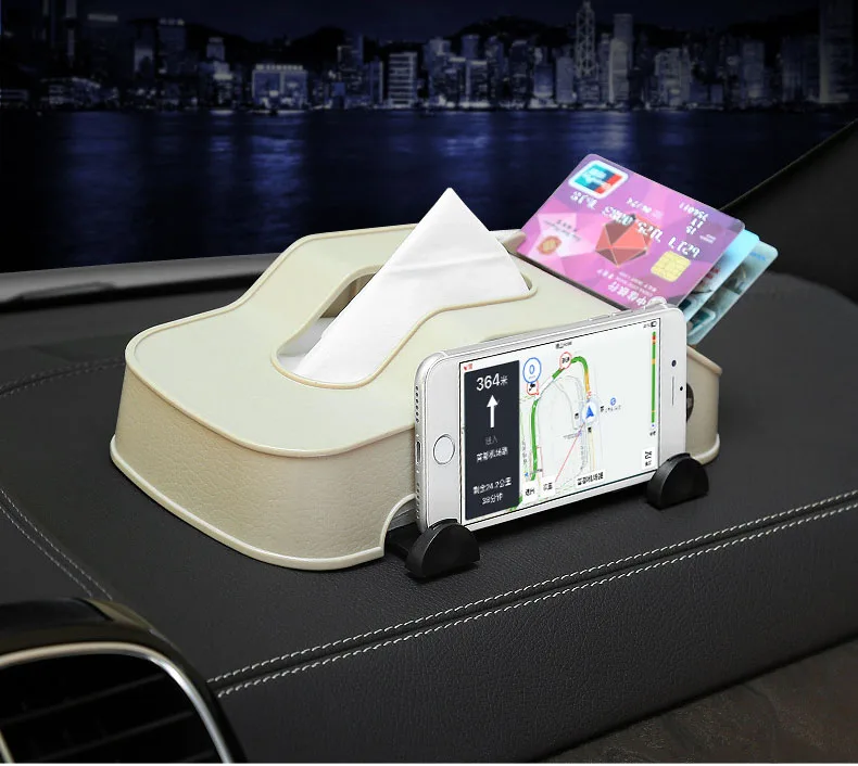 Multifunction Car aandrest Tissue Box Card Holder Phone Stand Rack Bracket Car Tissue Box Vehicle chou zhi bao Car Creative Mult