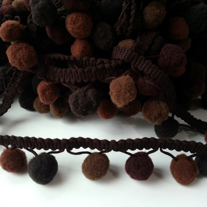 10 ярдов Радуга Pom pom кружевная отделка мяч швейная одежда аксессуары бахрома Лента отделка помпоны DIY ремесла для свадебного декора - Цвет: O