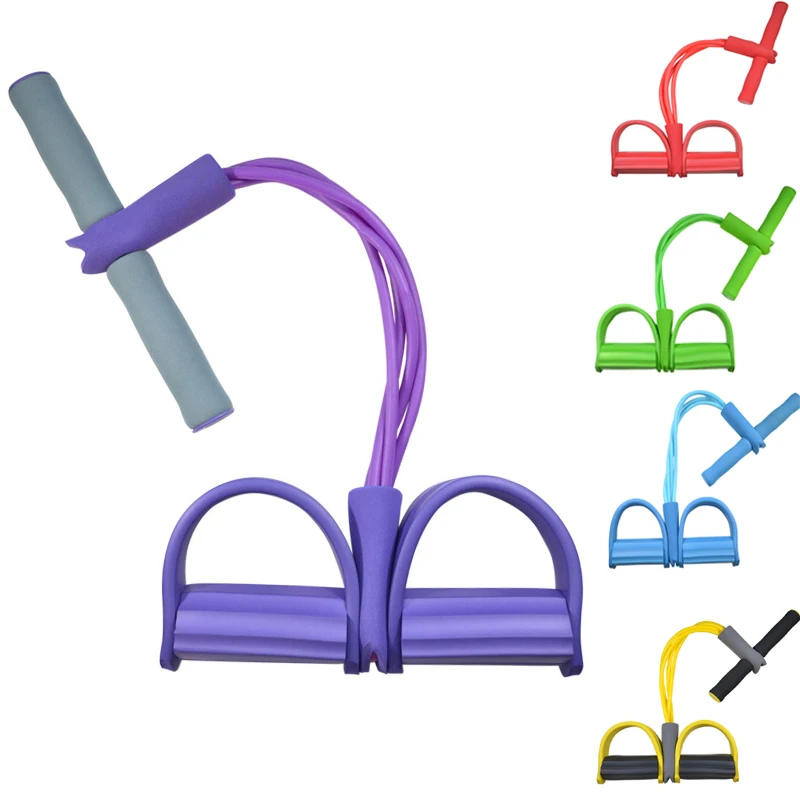 Многофункциональные 4 пробки латексная ножная эластичная Тяговая веревка