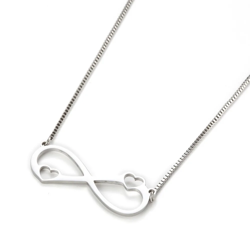 Модное простое ожерелье из нержавеющей стали Infinity Love для женщин
