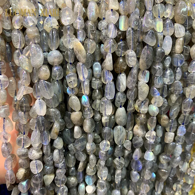 grey moonstone AAA естественный неправильной формы 5-8 мм каменные бусины розовый кварц аметисты Агаты для самостоятельного изготовления ювелирных изделий браслет ожерелье - Цвет: grey moonstone