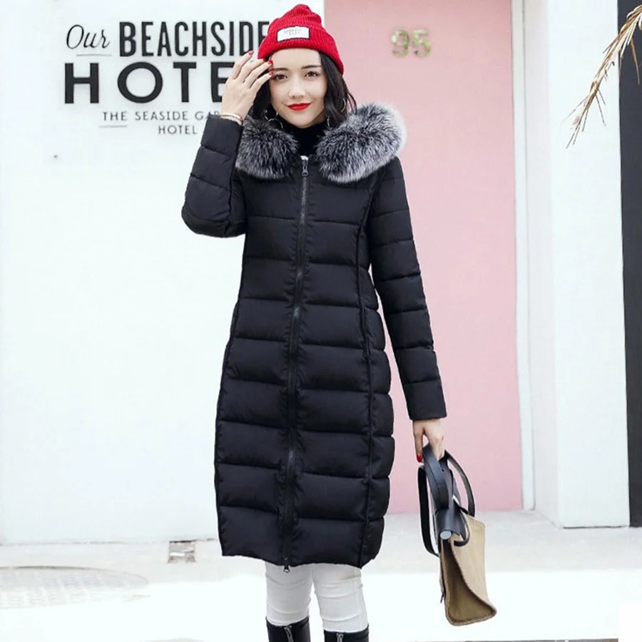 Long Cotton Coat Winter Outwear Jackets Hood Woman Jacket Puffer Manteau Femme Hiver Women Parkas Both Sides Wear 50KC012 | Женская