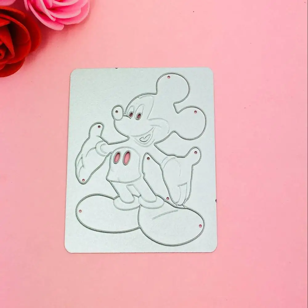 xin Mickey Микки Минни лук вырезание ушей трафареты для DIY скрапбукинга/фотоальбома декоративное тиснение DIY бумажные карты - Цвет: xin Mickey