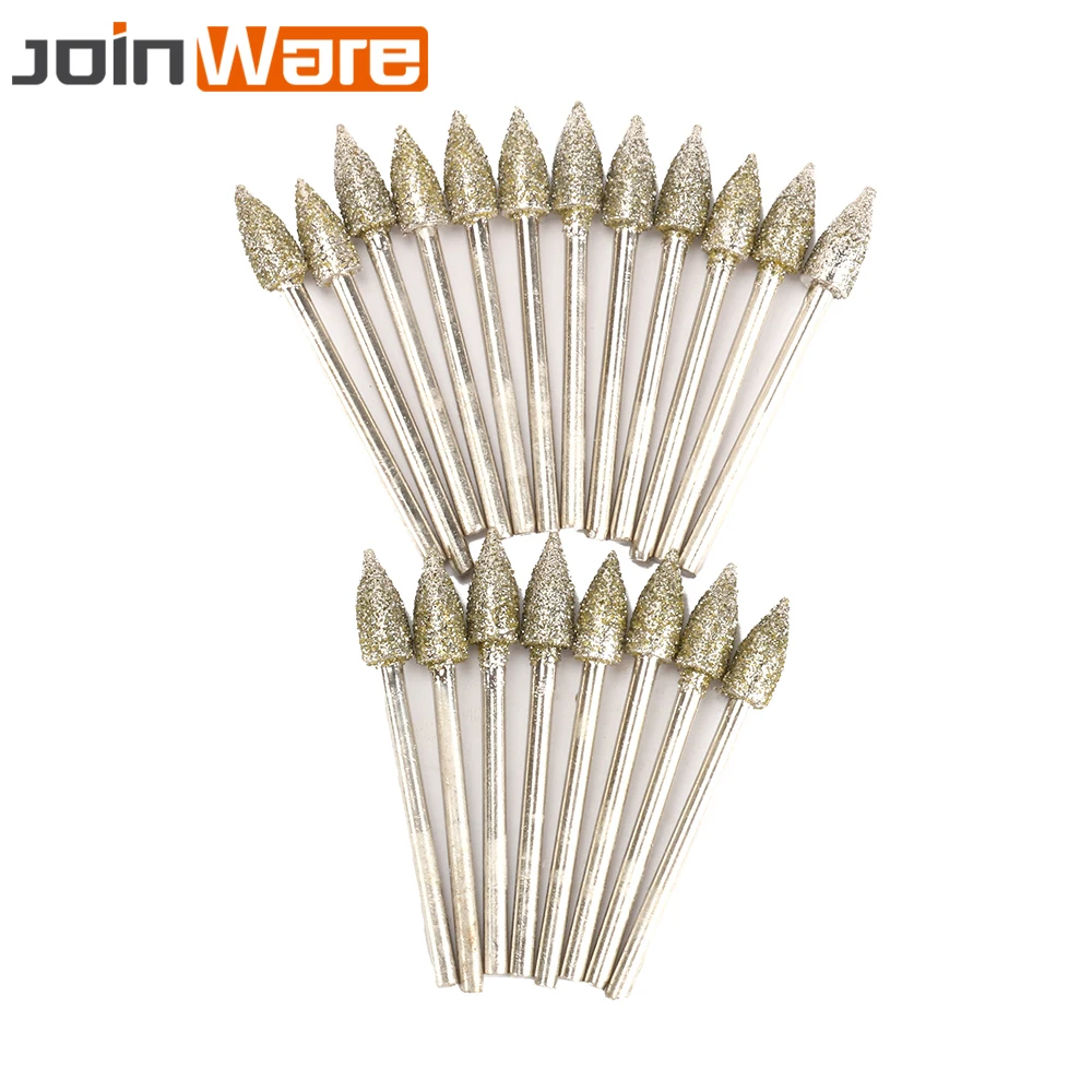 20 шт. 3 мм хвостовик конусной формы алмазная шлифовальная головка гравировка