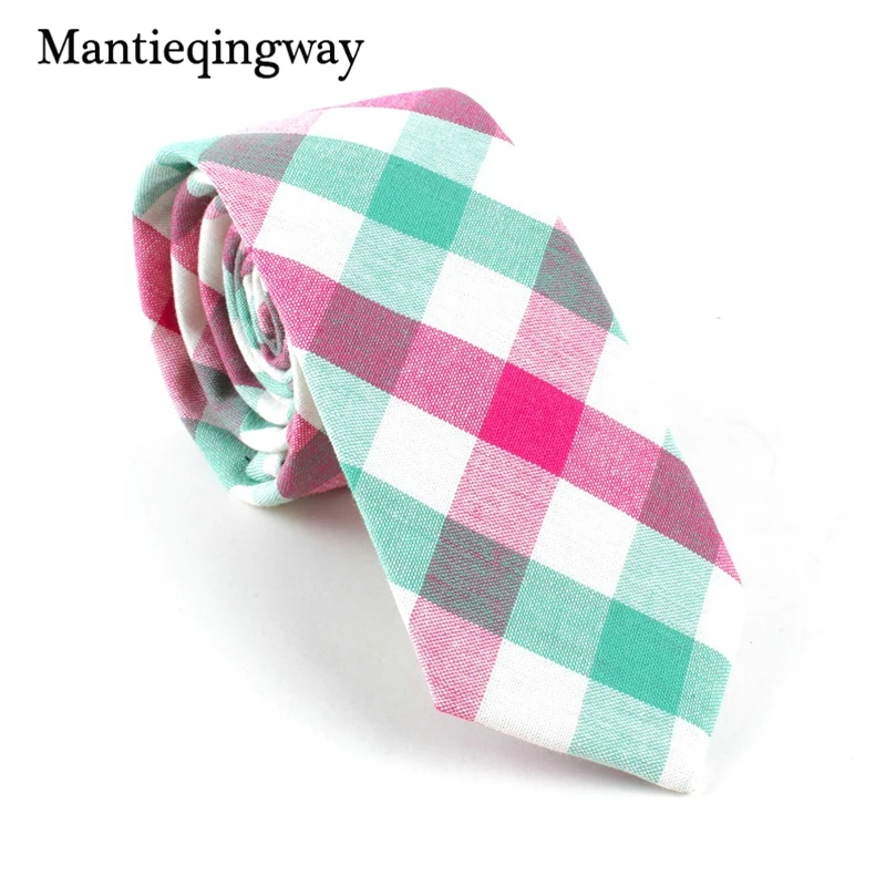 Mantieqingway повседневные клетчатые галстуки с принтом для мужчин хлопковые