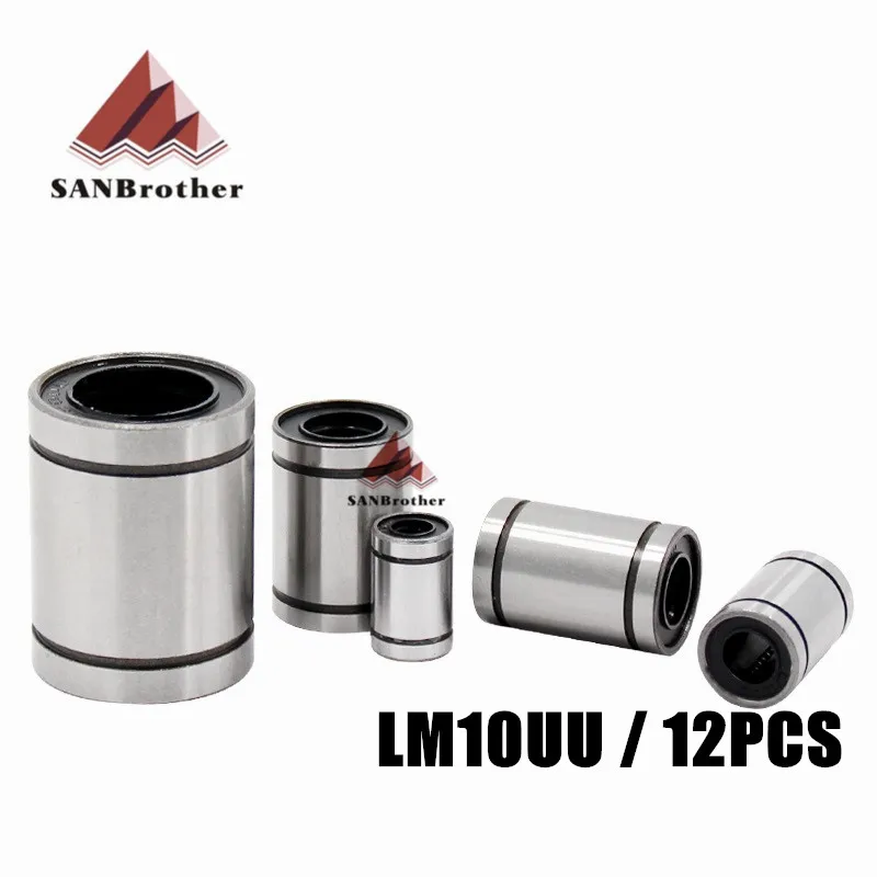 12 шт./лот LM10UU 10 мм линейная втулка CNC 10 мм Линейный шарикоподшипник, оптовая цена