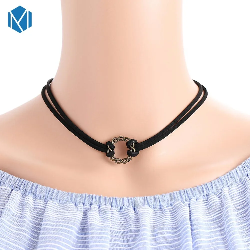 MISM New 4 Pcs/Set Crystal Choker Pearl Necklace Women Retro Collier Femme Velvet Layered Black Lace Jewelry Lady Kolye | Украшения и