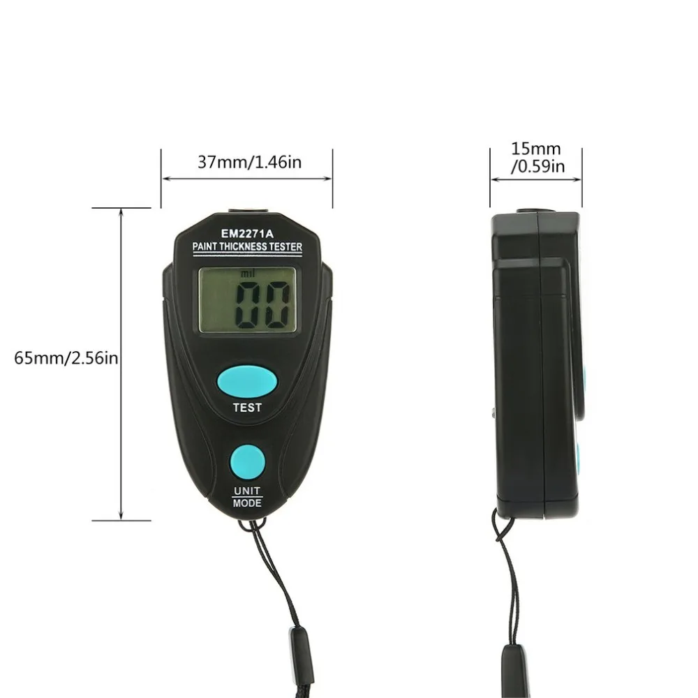 EM2271A Толщина Тестер Цифровой Калибр метр Fe/NFe 0 00-2 20 мм ЖК-дисплей Дисплей мини