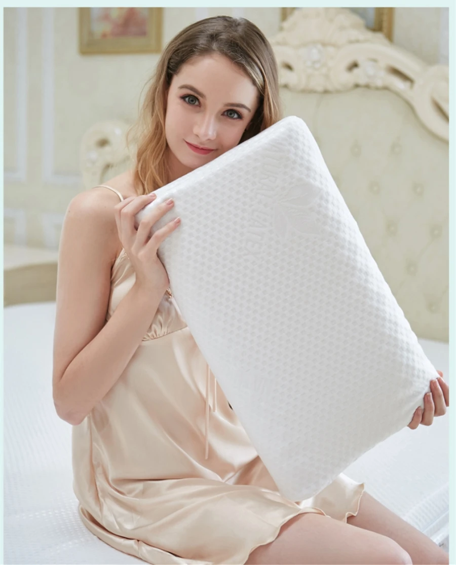 Фиолетовый Латекс 60x40 Таиланд чистый натуральный латекс подушка для коррекции шеи шейки шеи защиты позвонков ортопедические Контурные постельные принадлежности Подушка