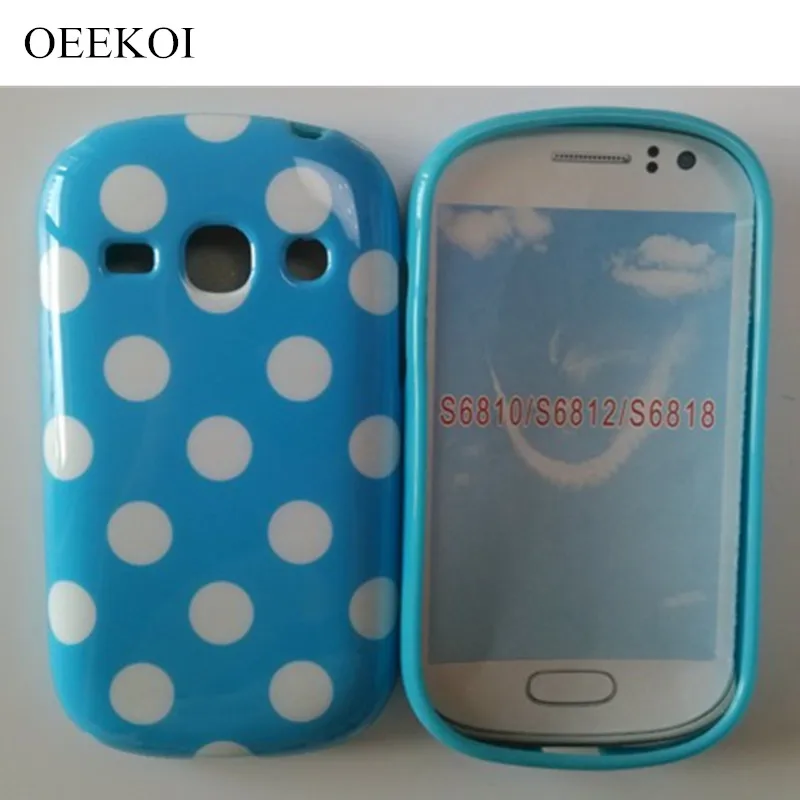 Мягкий чехол OEEKOI в горошек из ТПУ для SamSung Galaxy Fame S6810 бесплатная доставка|case free|case