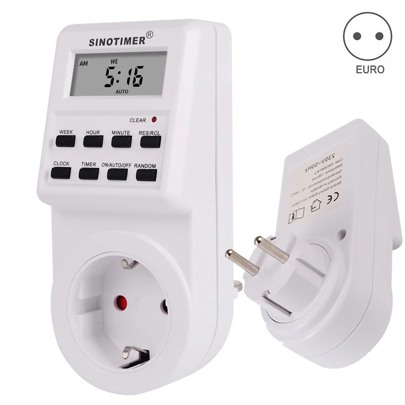 EU Plug TM516 цифровой таймер, Еженедельный программируемый Электрический настенный штепсель, розетка, таймер, розетка, часы, 220 В, 110 В, ЕС - Цвет: EU Plug