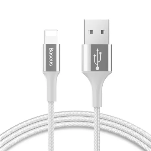 Baseus светодиодный кабель зарядного устройства для iPhone X 8 7 USB кабель для iPhone iPad Быстрая зарядка кабель зарядного устройства кабель для передачи данных для мобильного телефона - Цвет: Silver USB Cable