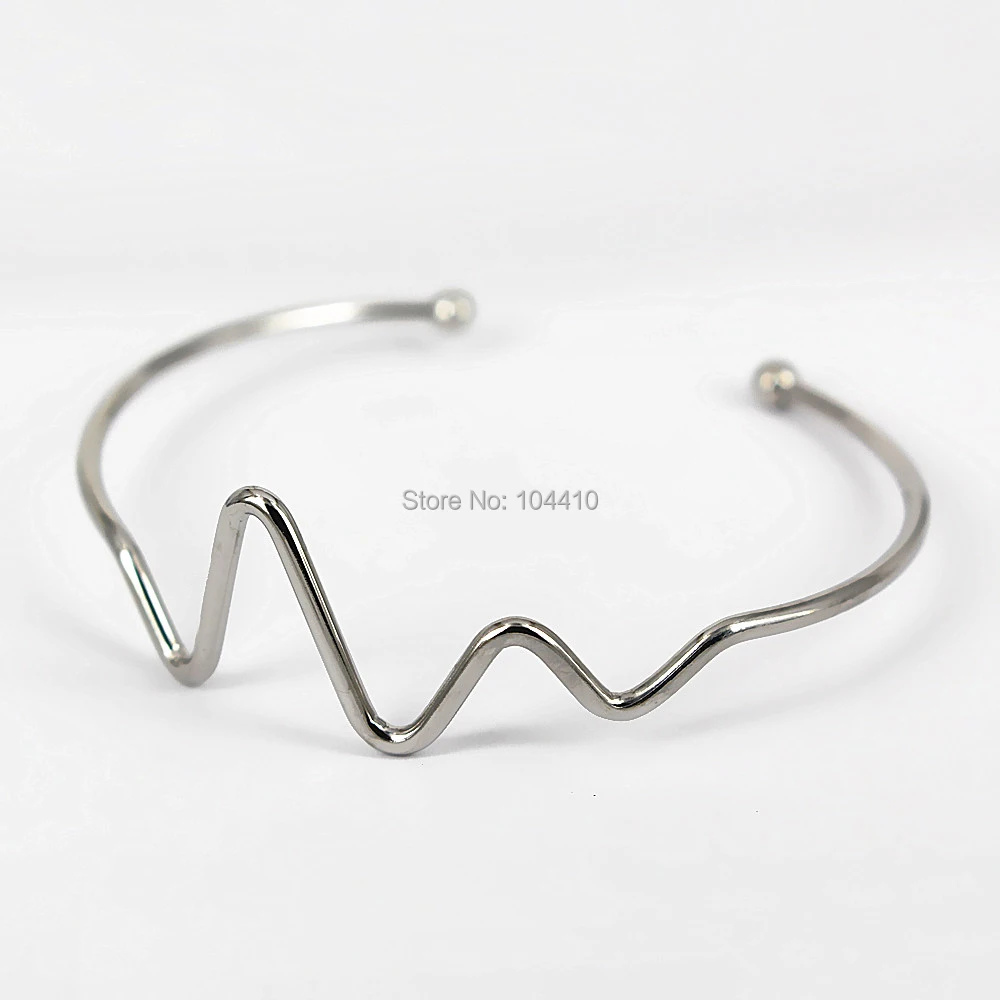 Браслет женский из нержавеющей стали с двумя круглыми шариками 63 мм|bracelet bangles