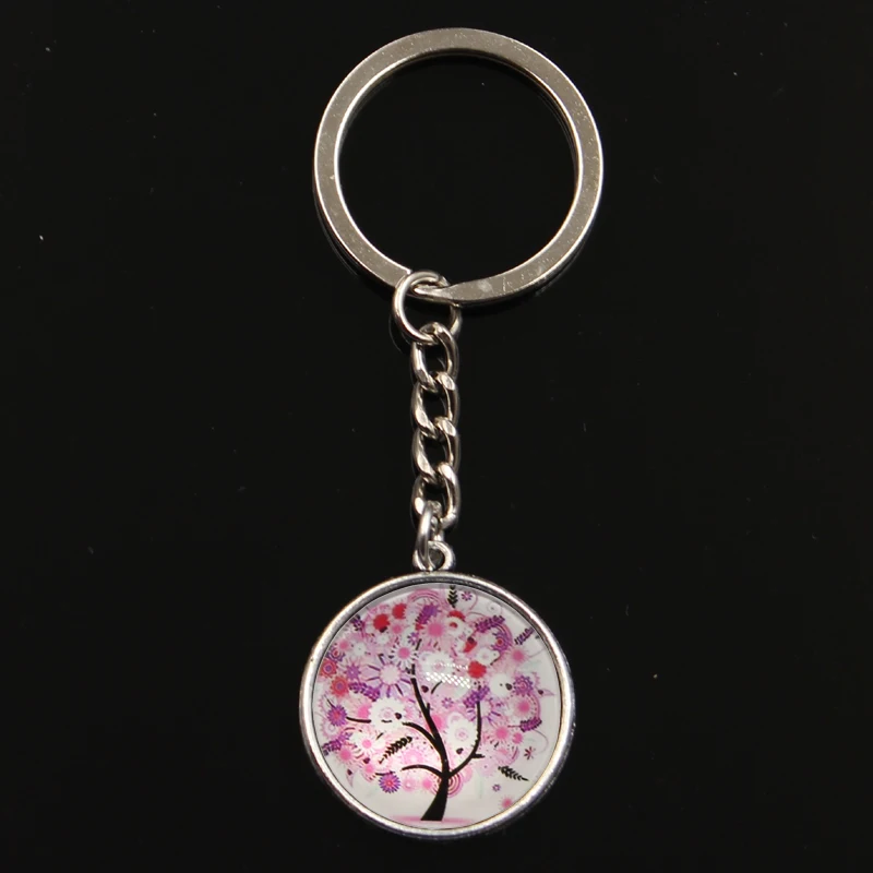 Новая мода Цитата мир дерево стеклянный брелок с кабошоном серебряный цвет