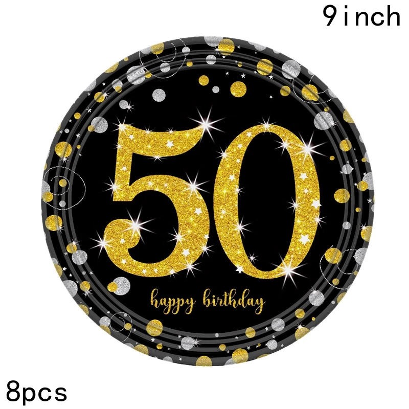8pcs 9inch plates Набор 21 30 40 50 60th от NOHOO День рождения украшения для взрослых 21 30 40 50 60 лет вечерние поставки - Цвет: 8pcs 9inch plates
