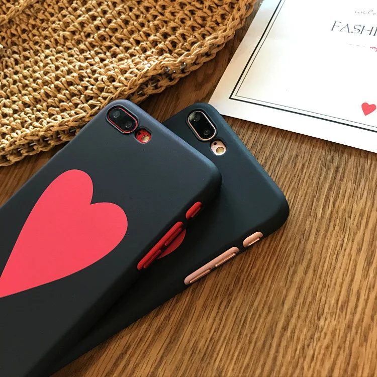Модный Простой Большой Красное сердце любовь чехол для iPhone X XR XS Max 6 S 7 8 Plus
