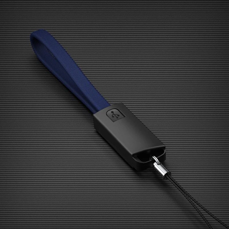 Портативный брелок для ключей данных USB кабель зарядного устройства для iPhone Xs Max XR X 8 7 6 s 6s Plus iPad 2.4A быстрое зарядное устройство многофункциональный провод шнур - Цвет: Синий