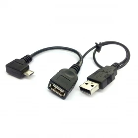 100 шт ЛЕВЫЙ угловой 90d микро USB OTG кабель с питания для i9500 N7100 NOTE3 N9000 бесплатная