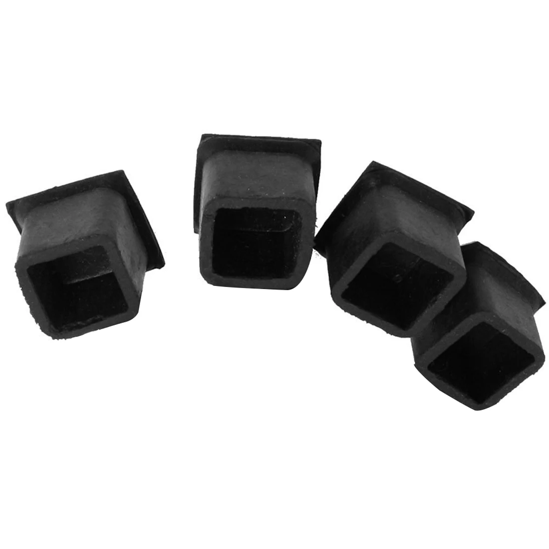 

10 Pieces Black Square Rubber Foot Caps Tube Caps Protective Caps Chair Caps