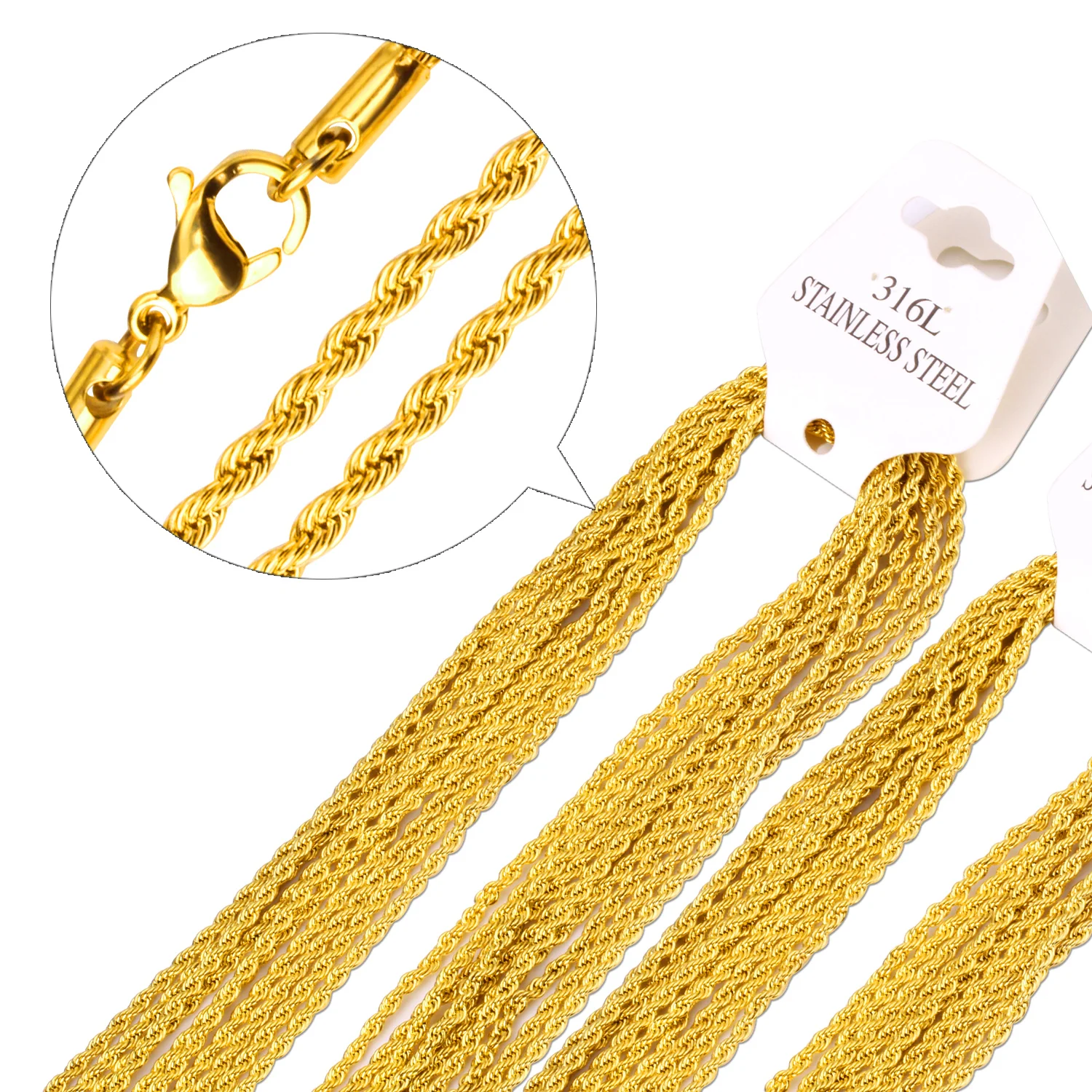 Цепочка чокер из нержавеющей стали ширина 2 мм|rope chain|rope chain necklacechain necklace |
