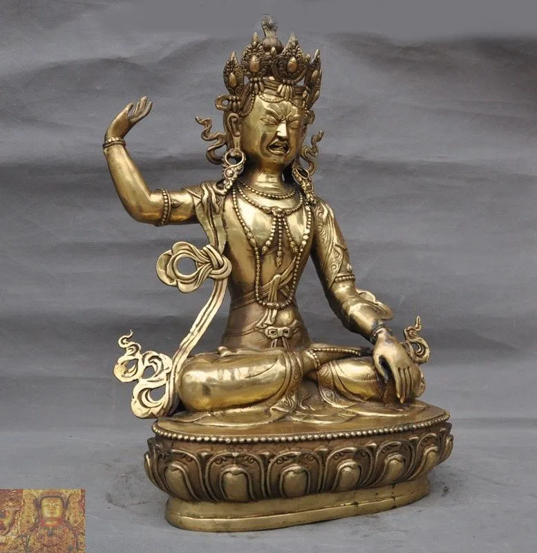 

christmas Tibet temple brass copper Guru Rinpoche Padmasambhava Bodhisattva Buddha Statue New Year