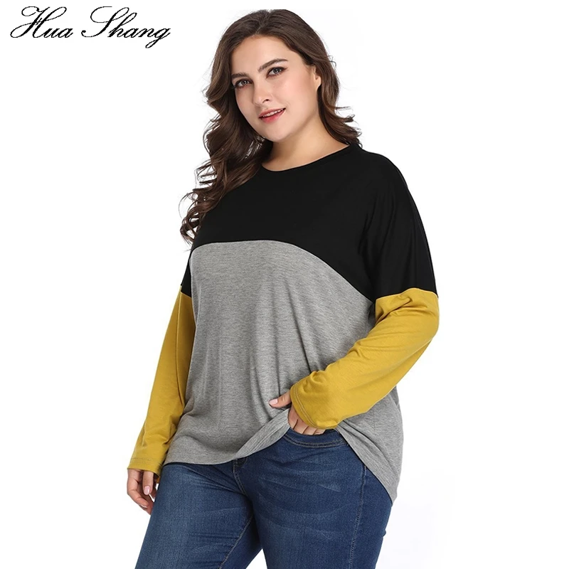 5XL размера плюс, повседневная женская блузка с круглым вырезом и длинным рукавом, разноцветная Элегантная Женская туника, топы, женская Свободная блуза, блузка, рубашка