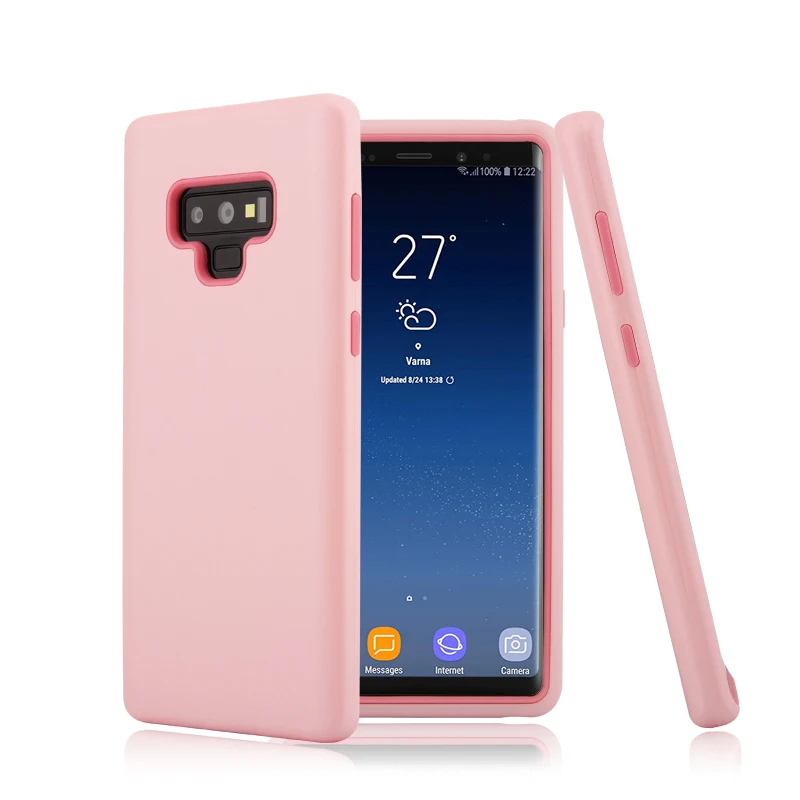 Pink Для samsung Galaxy note9 s9 s9plus силиконовый ударопрочный чехол 360 градусов твердый матовый антидетонационный Гибридный Броня Защита всего тела - Цвет: Pink