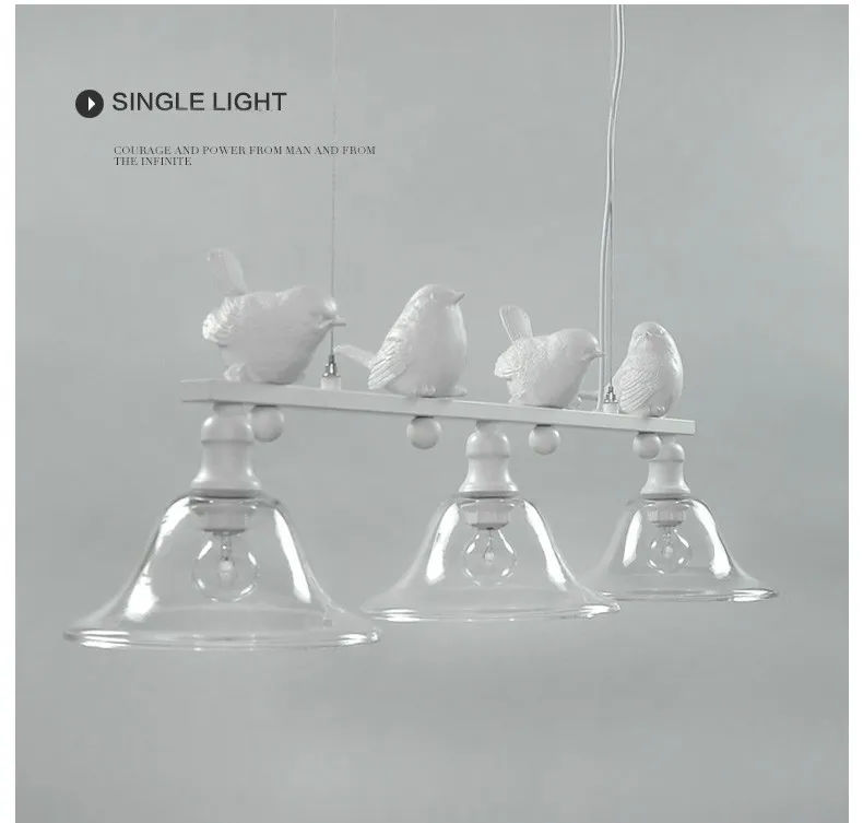 Современная и Узорчатая сельская Скандинавская ресторанная лампа droplight три креативных личностных бара светодиодные лампы птицы droplight