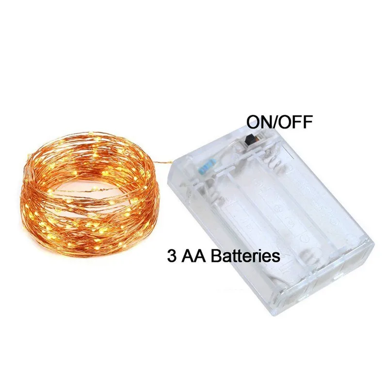 Светодиодный крошечные гирлянды 10 м 33Ft Медный провод Фея лампы 100 светодиодный