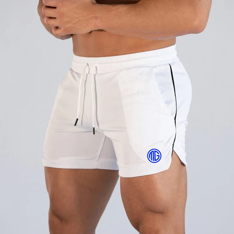 

Summer Men's Running Shorts with Pocket Quick Dry Mesh Marathon Sports Fitness Gym Shorts Bodybuilding Slim fit jogging shorts