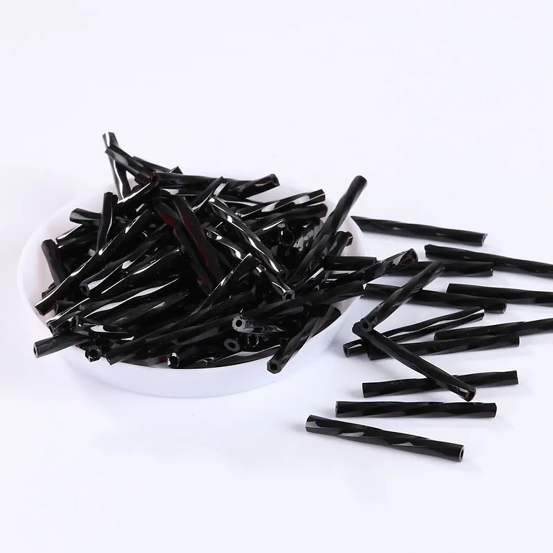6 100 pcs Handmade DIY Glass Twisted Tube Jewelry European Embroidery Bead Accessories with 25mm Glass Spiral Tube Length - Цвет: 6
