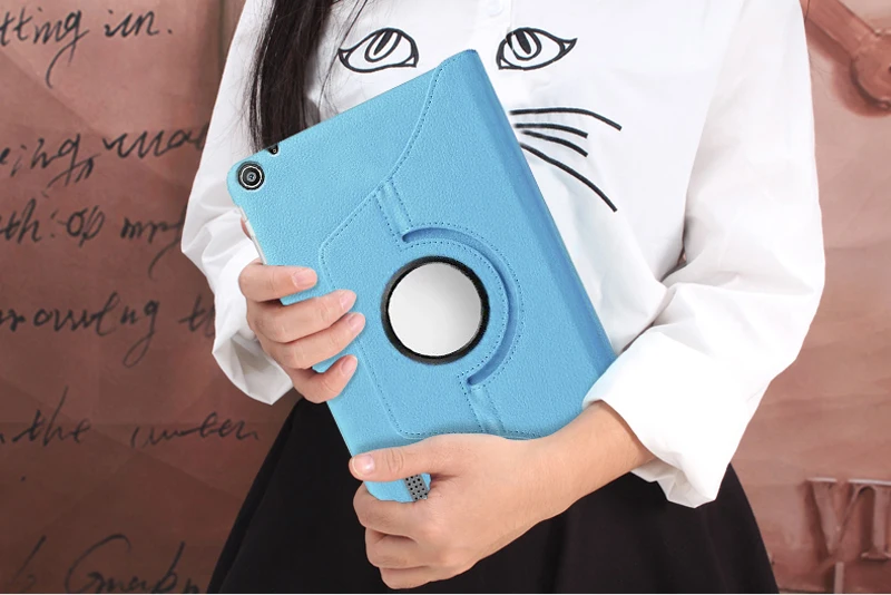 Вращающийся на 360 Градусов Кожаный чехол подставка с зернистой фактурой для Huawei