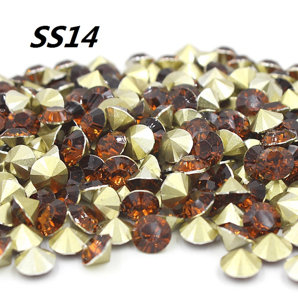 Бесплатная доставка новинка SS14 3 5 мм 720 шт. (5 грубых) коричневые стразы из смолы с
