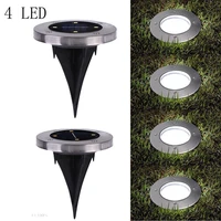 panyue 4pcs coolwarm white 4 led solar power buried light ground lamp outdoor path way garden decking underground lamps