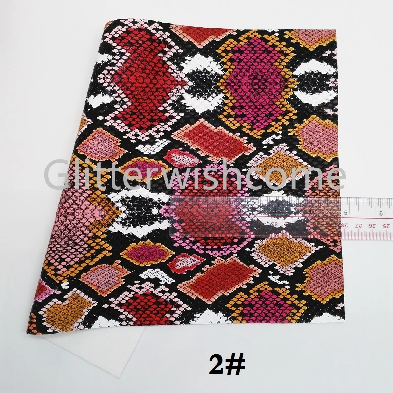 Glitterwishcome 21X29 см A4 размеры винил для луки печатные змея-питон кожа Fabirc искусственная кожа простыни Детские банты, GM291A
