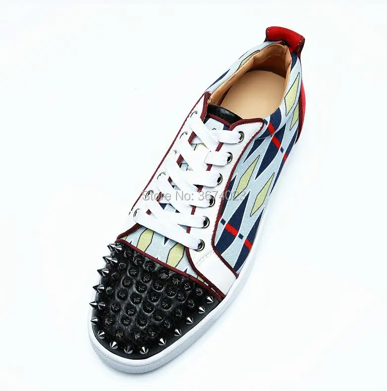 Qianruiti/Мужская обувь для подиума; Chaussures Hommes; кроссовки с пэчворком; обувь на шпильке со шнуровкой; повседневная мужская обувь на плоской подошве с заклепками