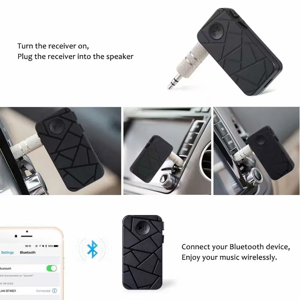 Многоточечное соединение Bluetooth 4,1 handsfree Aux 3,5 мм автомобильный комплект портативная беспроводная стереоколонка музыкальный приемник авто домашний аудио адаптер