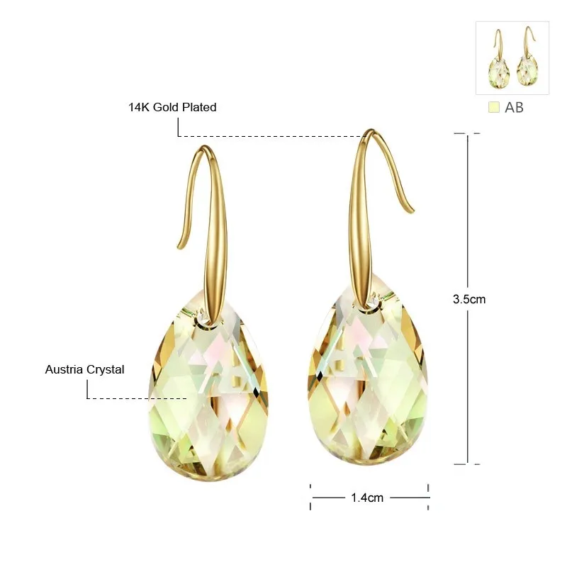 MS Betti, высокое качество, кристаллы от Swarovski, слеза ангела, дешевые серьги на крючке, бижутерия, ювелирные изделия для женщин, Прямая поставка