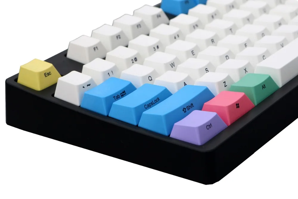 Цветная мела 108/138 клавиш механическая клавиатура PBT keycaps Вишневый профиль ANSI раскладка просто клавиша не клавиатура