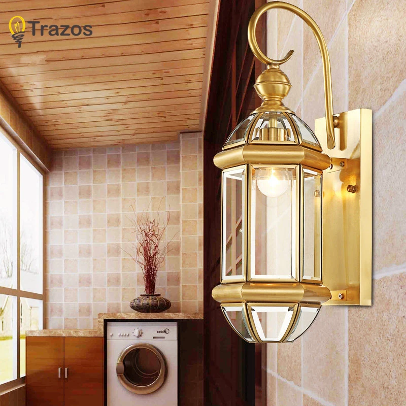 

Hot sale vintage copper Wall Lights antique Garden light indoor & outdoor lighting bedroom retro copper wall lamp sconce
