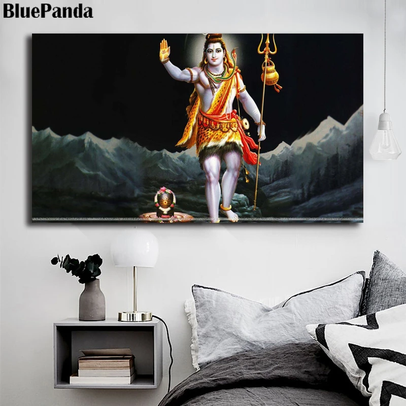 Shiva Portrait индийская религия постер холст картина на стене искусство украшение для