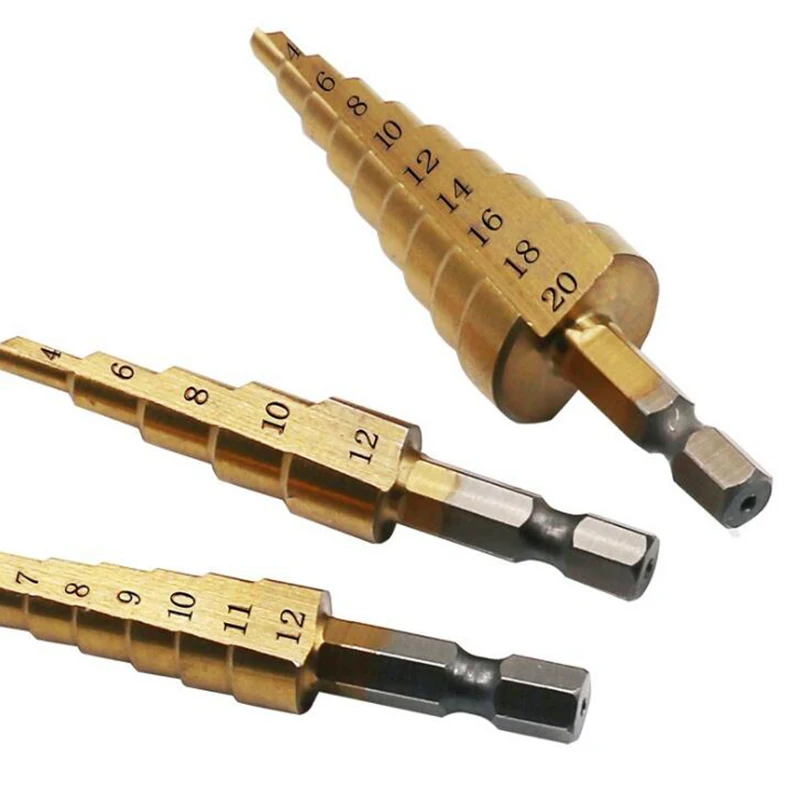 3 шт. шаговый конус HSS Коническое сверло набор дыра резак метрических на возраст