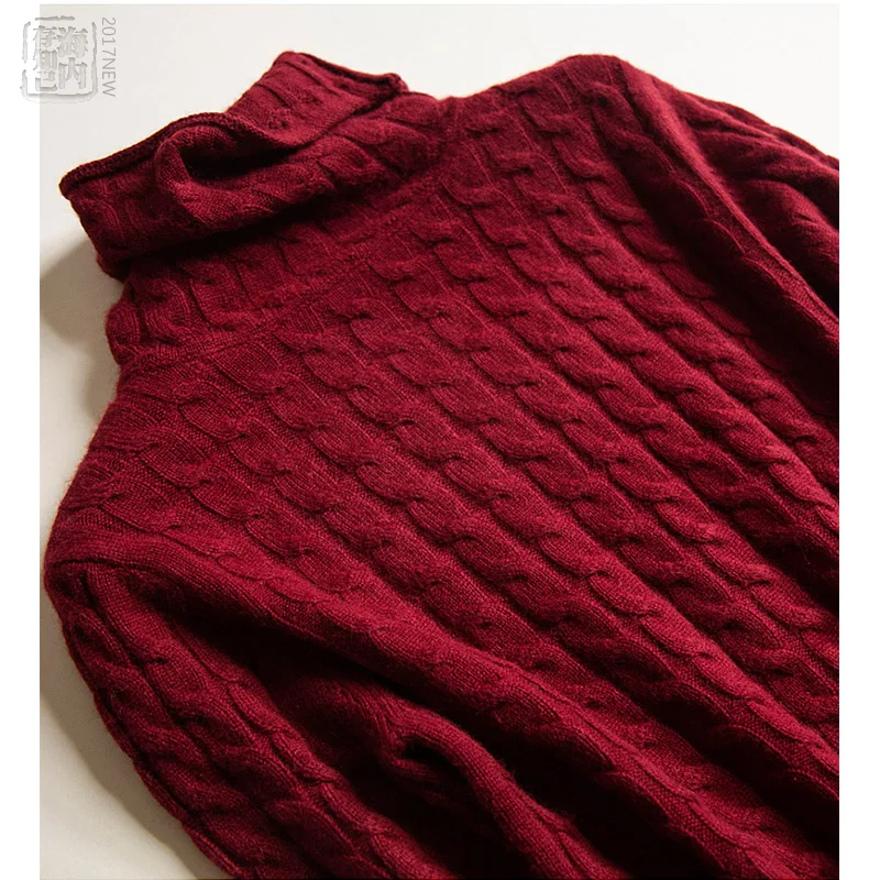 Winter Women Turtleneck Allover Long Cable Thick Sweater Angora Womens Pullover Knitted Liberal Collar Jumper #3204 | Женская одежда