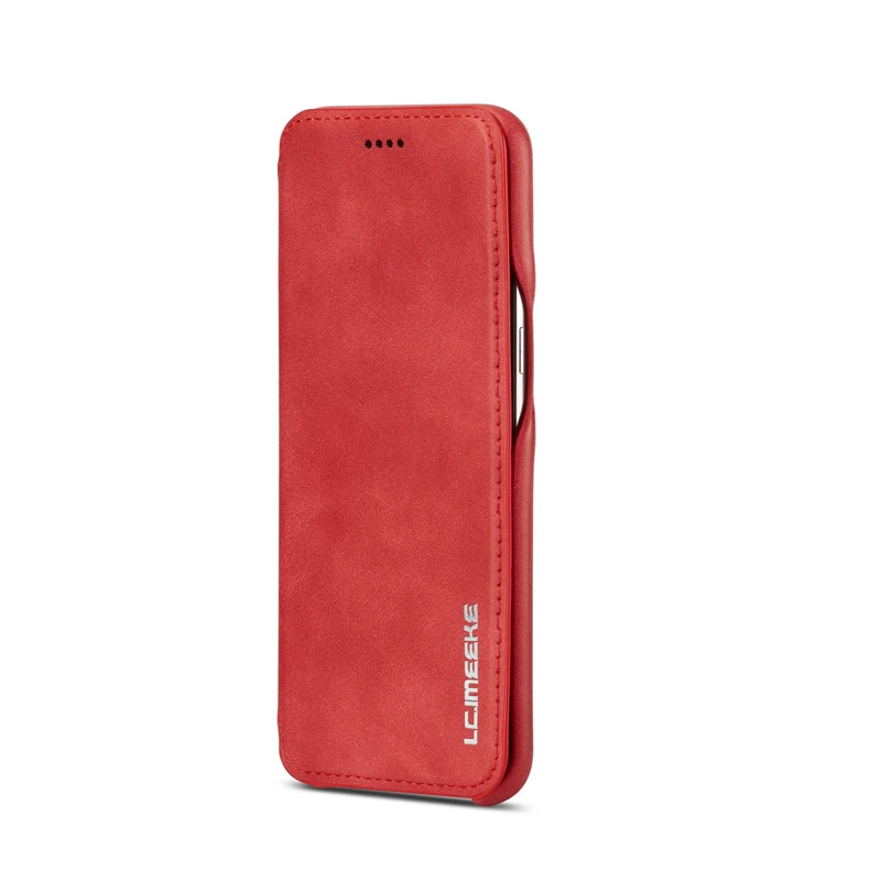 Red Fundas чехол для iphone 7 XR X XSMAX XS, роскошный флип-чехол для телефона, кожаная сумка для iphone 6, 6 S, 8 plus, чехол-книжка с подставкой для карт, задняя крышка - Цвет: Red
