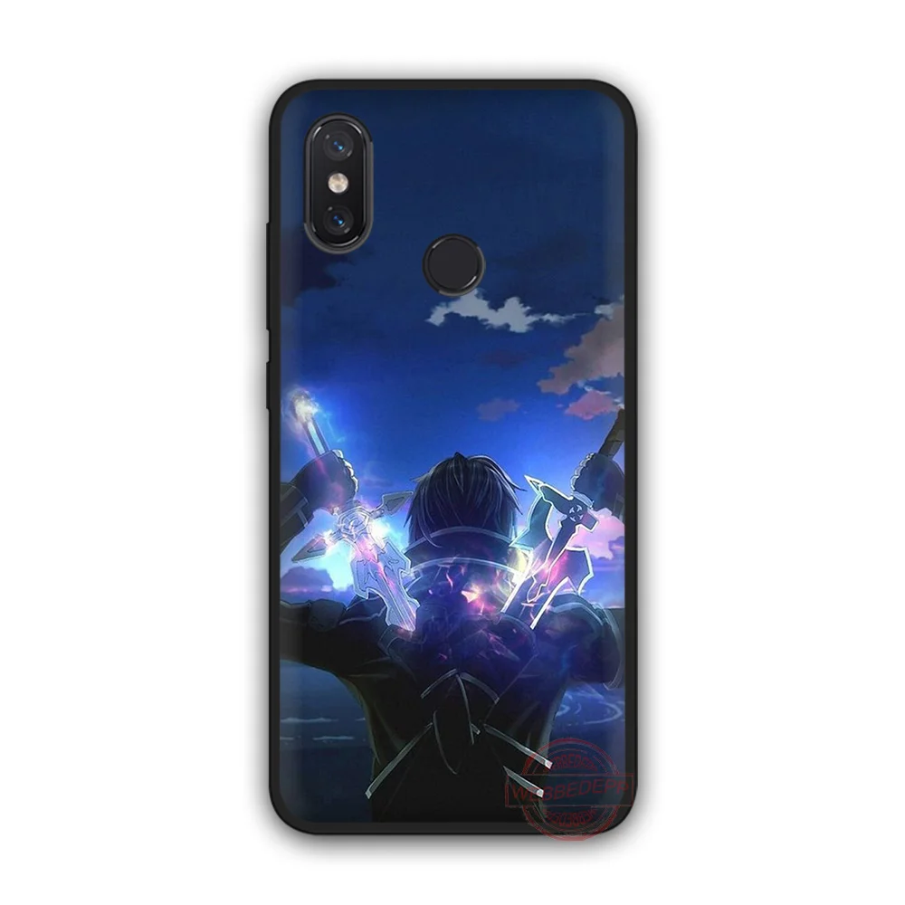 WEBBEDEPP SAO Anime TPU Phone Case for Xiaomi Mi 6 8 A2 Lite A1 F1 9 MAX 3 SE |