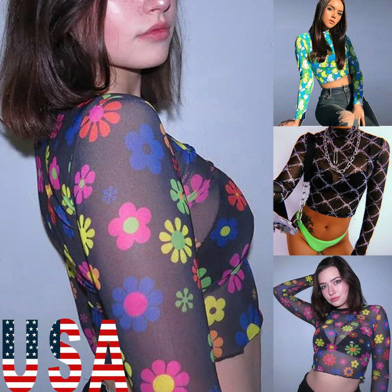 Женская Свободная Повседневная футболка с длинным рукавом укороченный топ из