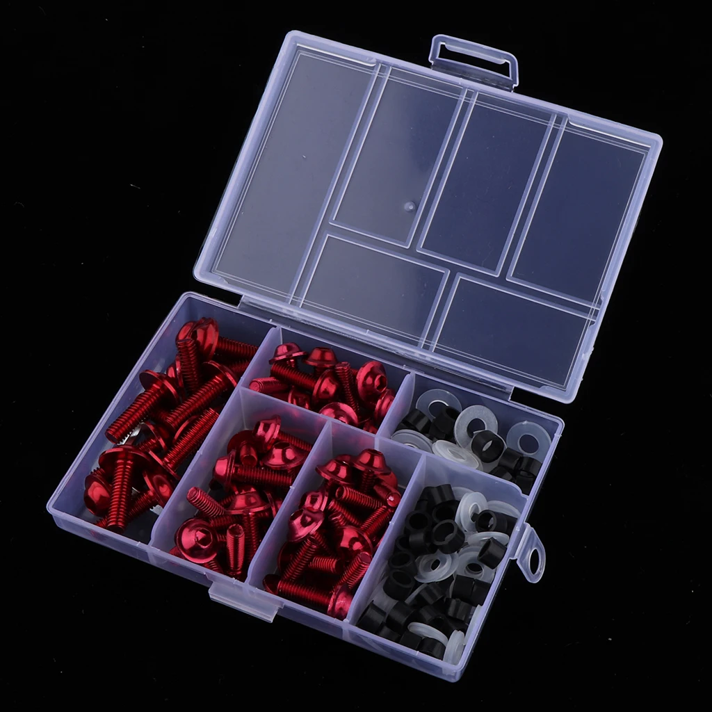 

158Pcs Universal Motorcycle Sportbike Fairing Bolts Kit Body Fasteners Clip Screws M6 for Motorcycle Sportbike