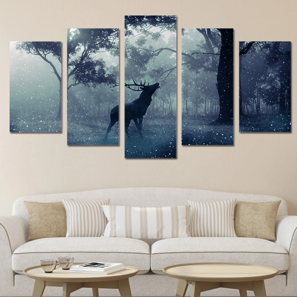 Холст современного искусства стены домашний декор модульная фотографии 5 шт.
