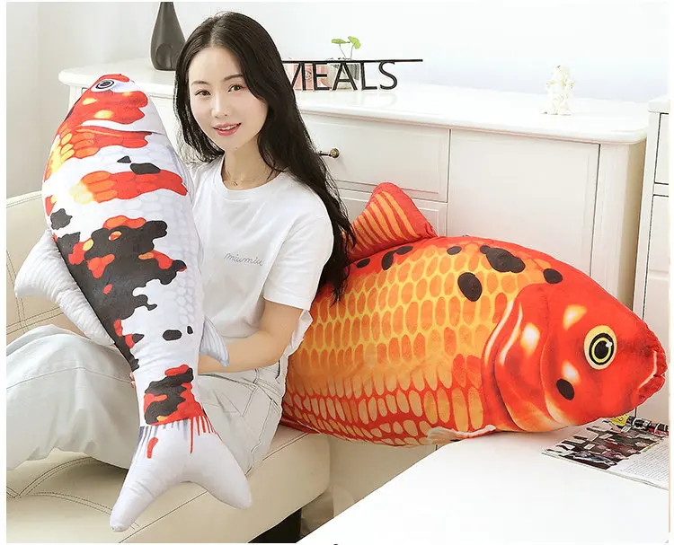60-140 см большая игрушка Cyprinus Carpio Fish Koi Carp плюшевые игрушки Реалистичные мягкие водные рыбы плюши Домашние животные собаки кошки плюшевые игрушки подушка